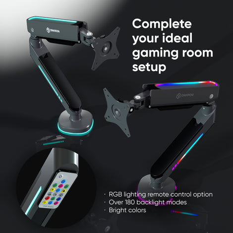 Gaming Monitor Desk Mount 13-34 Inch with RGB Smart Lighting